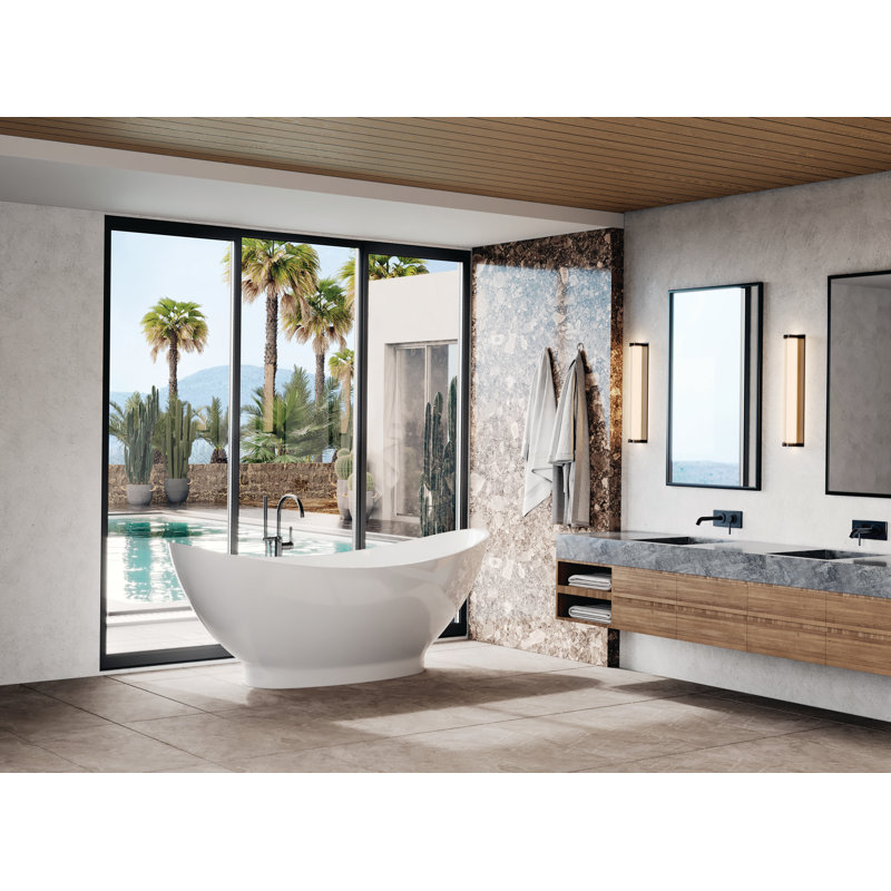 Metro 68'' L Freestanding Soaking Bathtub, Polished Brass