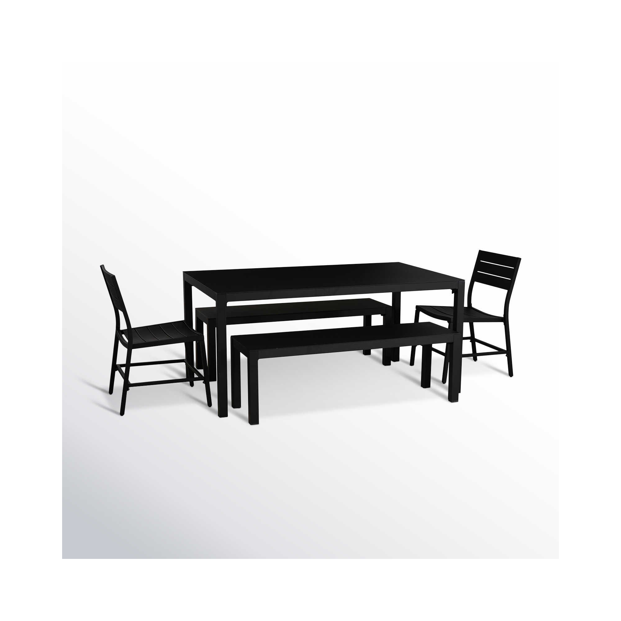 Armando Aluminum Outdoor 5PC Dining Set, Black