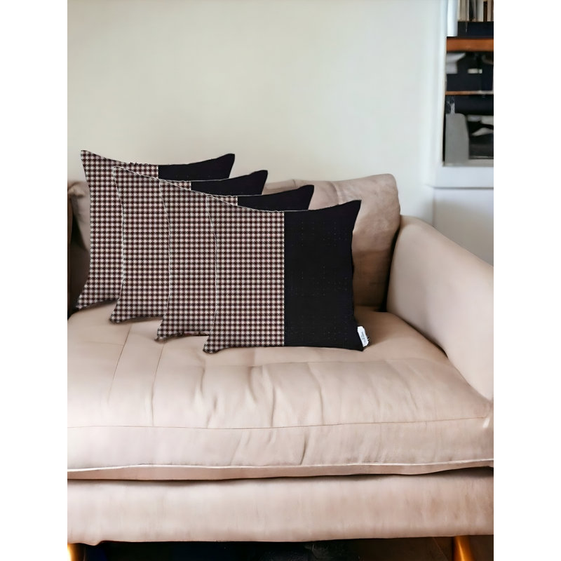 Housses de coussin en similicuir, Noir