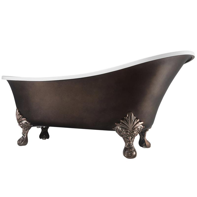 60" x 28" Clawfoot Soaking Acrylic Bathtub