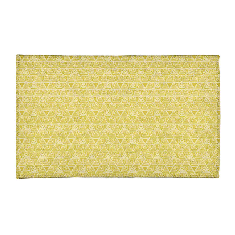 Tapis de zone ivoire/jaune à triangles dessinés à la main, Rectangle 2 pi x 3 pi