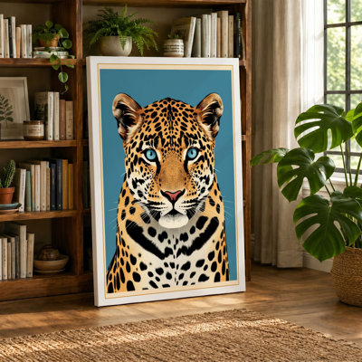 Leopard Gaze Modern - Wrapped Canvas