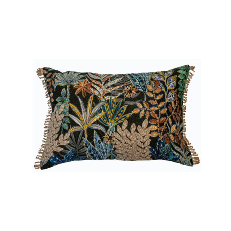 Alinde Abstract Green Rectangle Throw Cushion