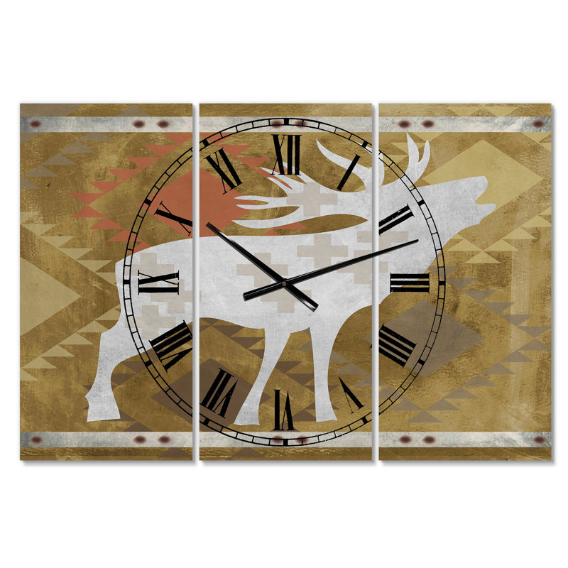Horloge murale surdimensionnée à 3 panneaux