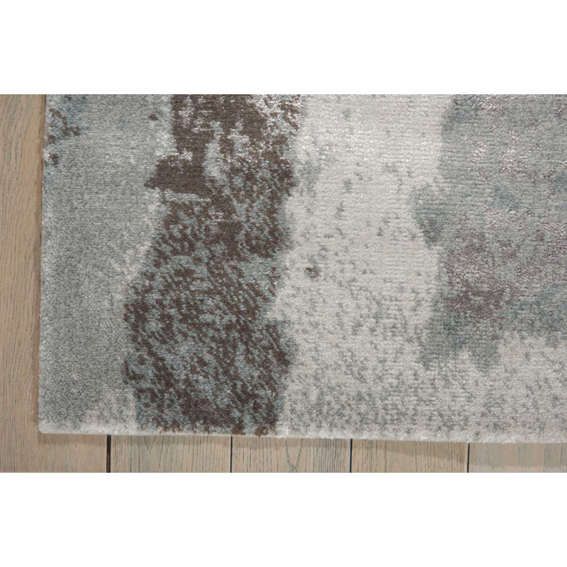 Viscose Abstract Indoor Rug, Rectangle 5'6" x 8'