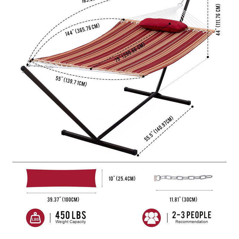 Hamac pour 2 personnes Vicent, Rouge