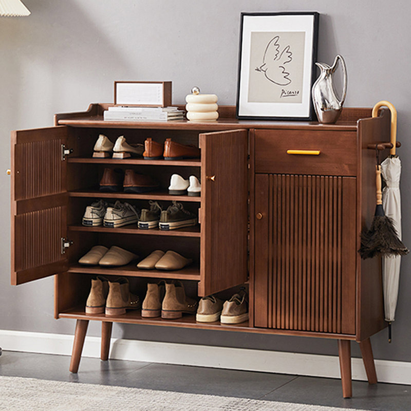 Nut-Brown Solid wood Shoe Storage