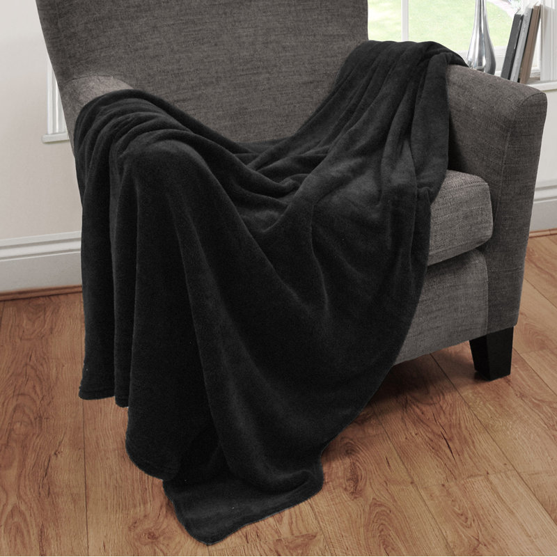 Hiltner Hand Woven Throw Blanket, Black