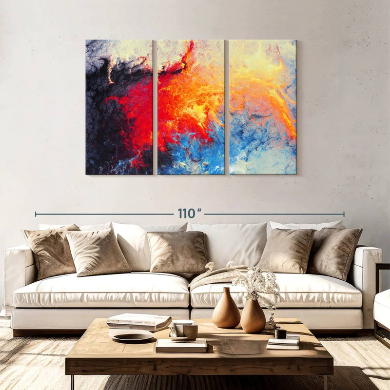 Avery Ice Flame Abstract, 48" H x 74" W