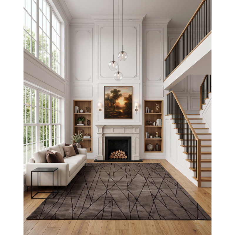 Sarila Abstract Area Rug in Brown, Rectangle 7'7" x 10'9"