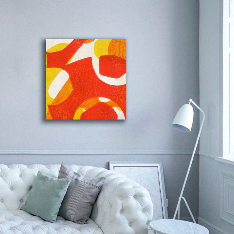 Epic Graffiti 'Orange Starburst 3'  by Laura Gibson Canvas Wall Art, 37" x 37"