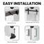 3-Lite Frosted Glass Panelled Double Sliding Barn Doors with Installation Hardware Kit-99303514