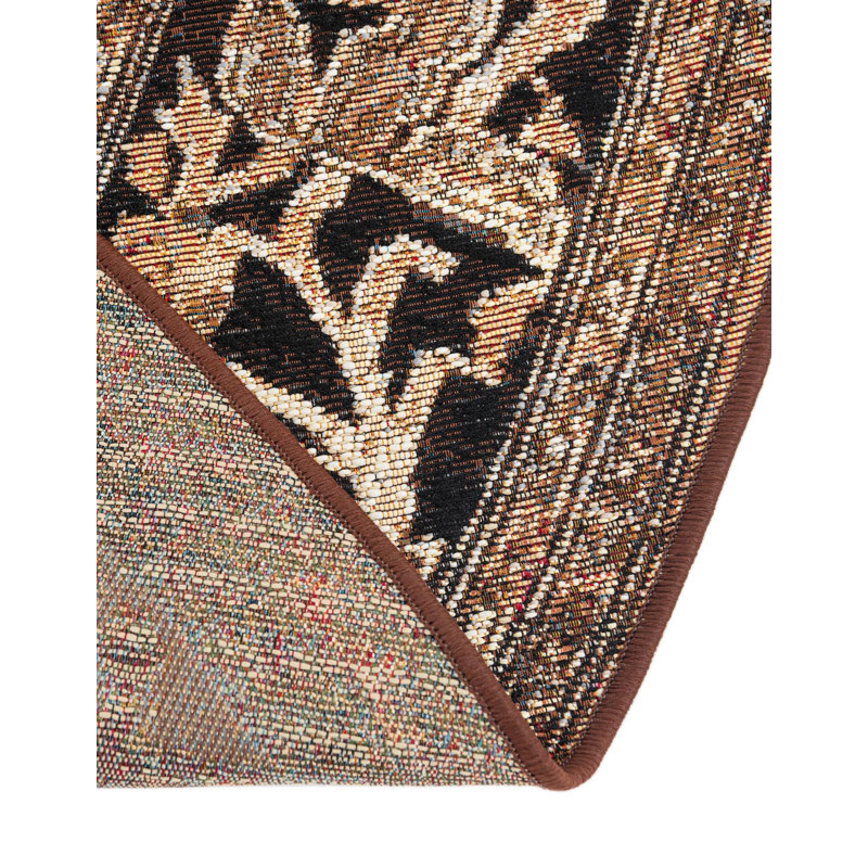 Oriental Machine Made Power Loom Rectangle 5'1" x 8' Polypropylene Plastic Indoor / Outdoor Area Rug in Brown/Beige/Navy