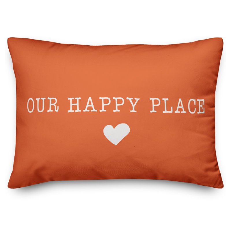 Textual Outdoor Throw Pillow, Orange