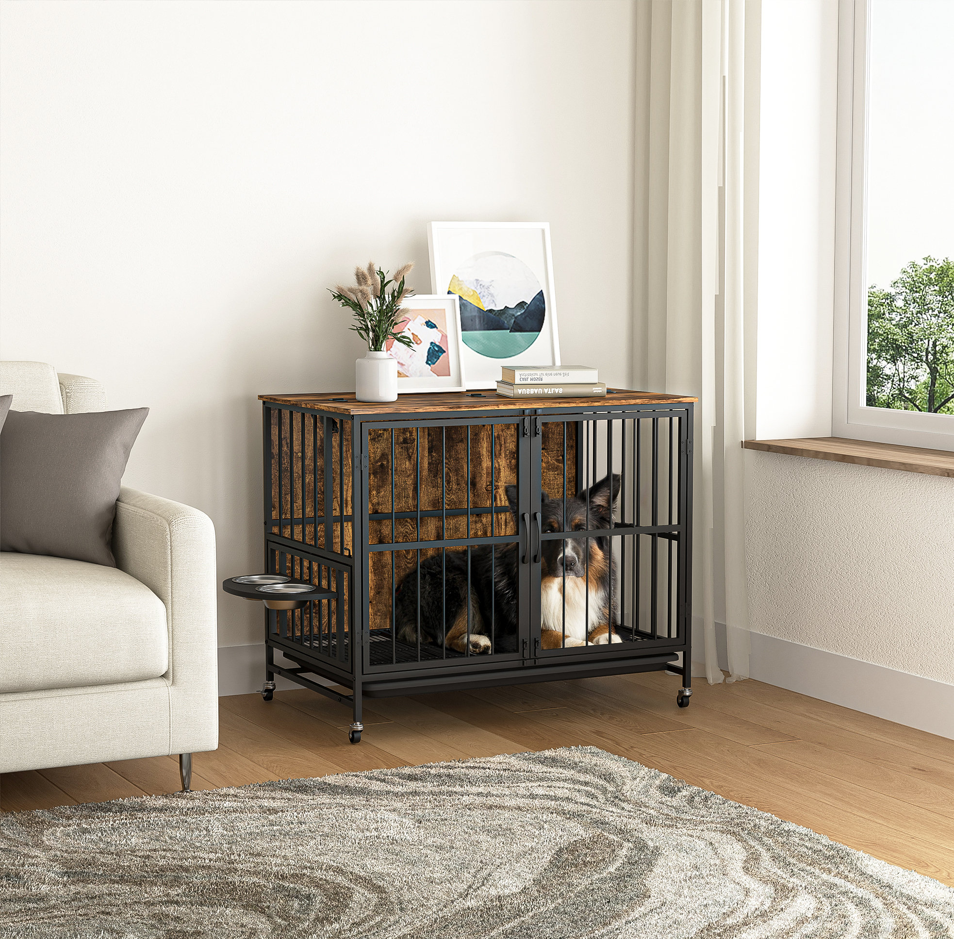 HOSSEJOY Wood Pet Crate Cover | Wayfair