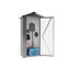 Armoire extérieure en fer galvanisé avec fonction imperméable, verrouillage sécuritaire, installation rapide, idéale pour les cours de jardin et les champs, dimensions de 29,52 po x 16,92 po x 69,68 po, noir, rangement de conception industrielle