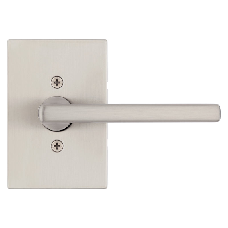 Halifax Dummy Lever with Rectangular Rose, Satin Nickel