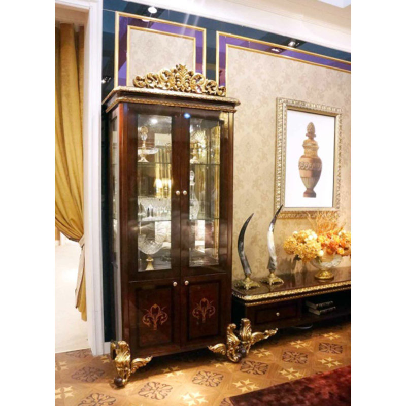 Jerud Solid Wood Lighted China Cabinet