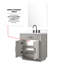 30 po Meuble-lavabo en chêne blanc avec comptoir en marbre, robinet et miroir 28 po x 28 po