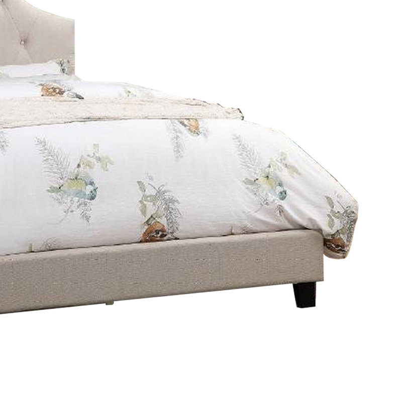 Angeleigh Upholstered Platform Bed, Light Brown, Full