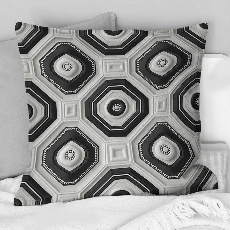 Coussin White Modern Octagon I - Modern, H 16 po x l 16 po