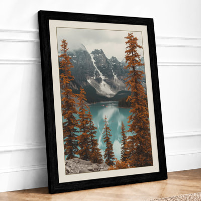 Alpine Lake at Dusk Scandinavian - Framed Print