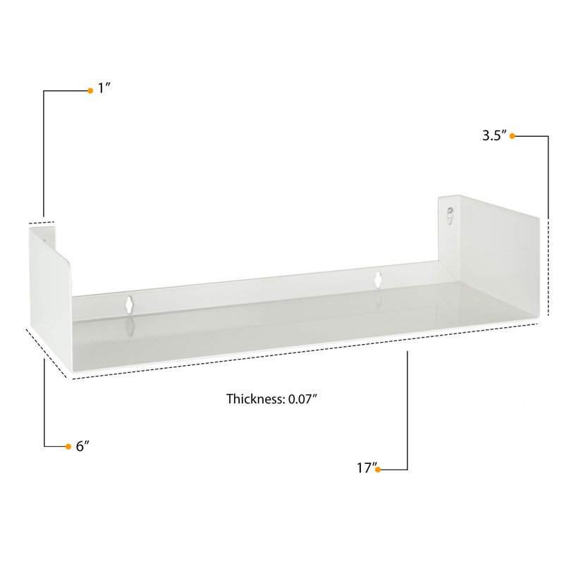 Rustic White Floating Shelves - Set Of 4 For Living Room Organization And Decor