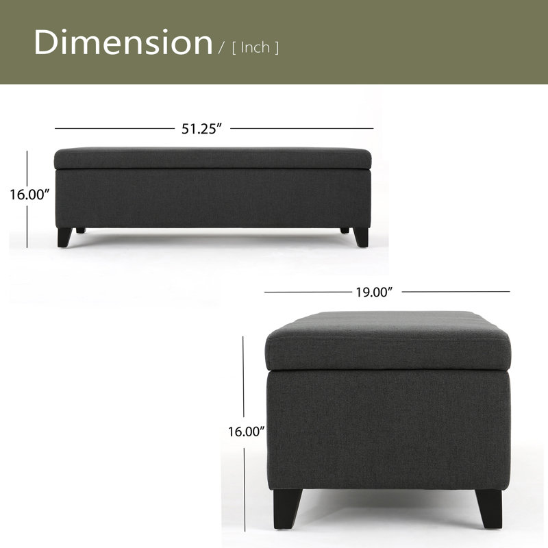 OTTOMAN HARTFORD STORAGE, Gris foncé