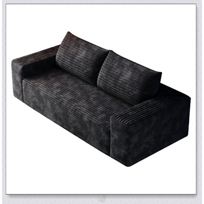 63-Inch Corduroy Fabric Loveseat Sofa, Deep Seating, No Assembly, For Living Rooms And Bedrooms