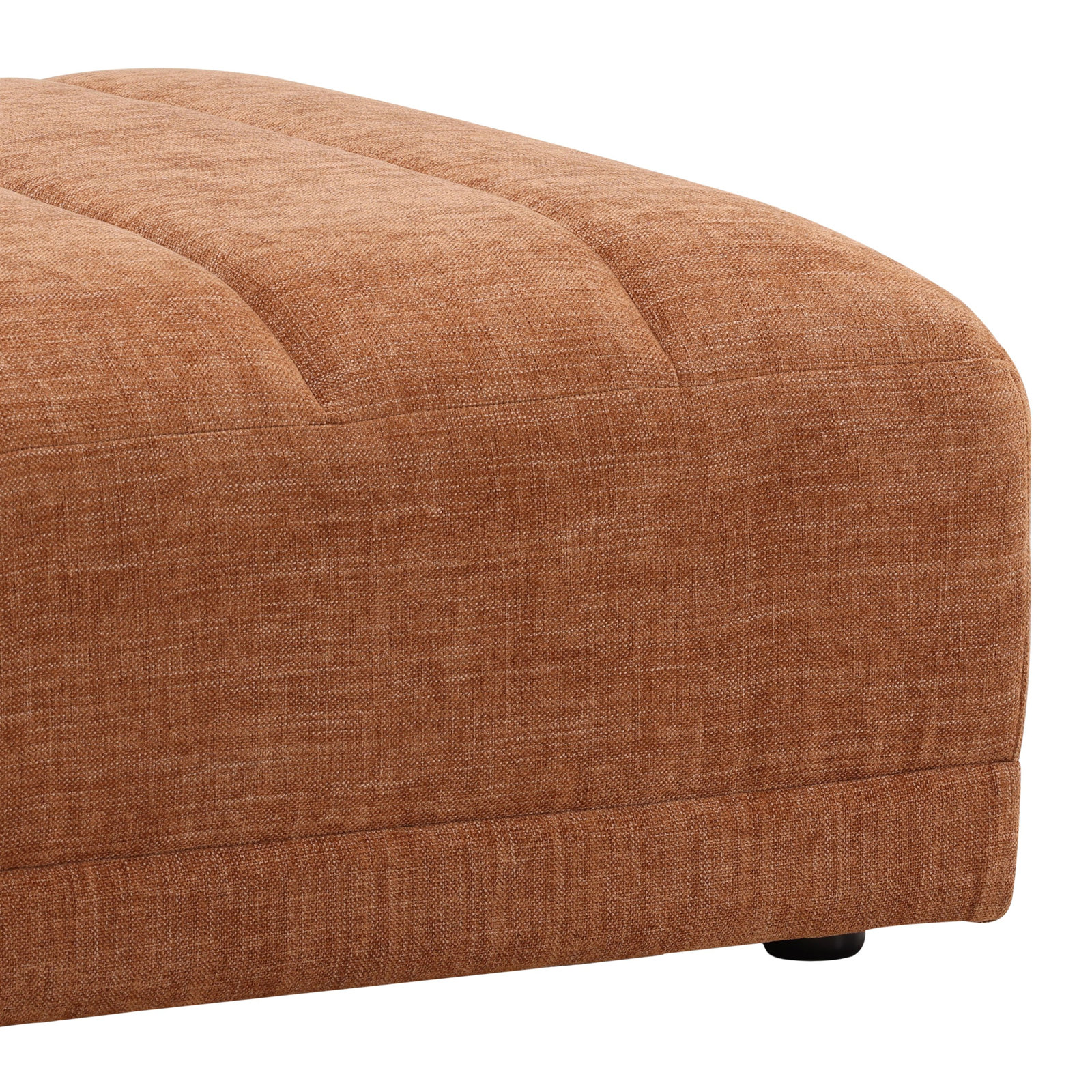 Lula Hardwood Upholstered Ottoman, Terracotta, Orange