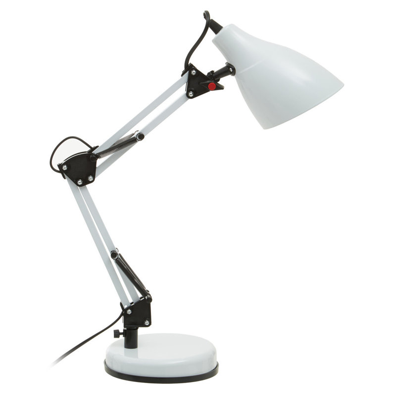 Aindrias Adjustable Metal Desk Lamp, White