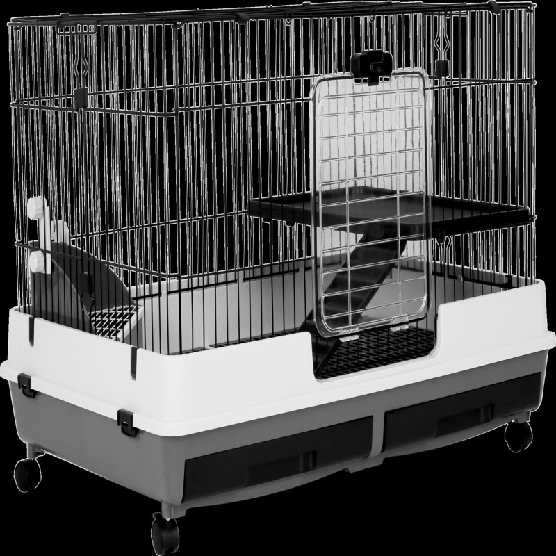 Cage de luxe à 2 niveaux pour animaux 32 "x 21" Clairabelle, Petit (H 26 po x l 32 po x P 21 po)