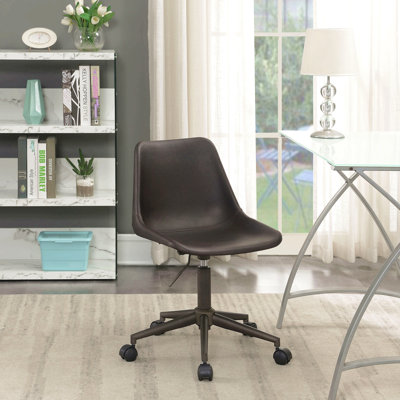 Chaise de bureau ajustable rembourrée brune