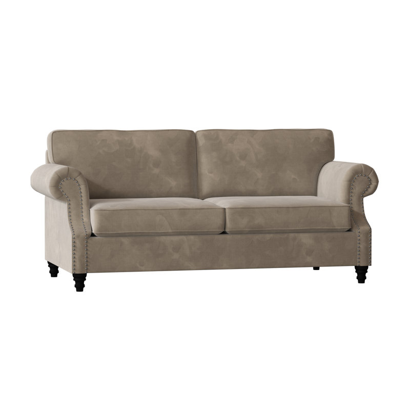 Canapé standard à accoudoirs roulés 84 po Fontana, Standard, Pénélope matelot, Noir