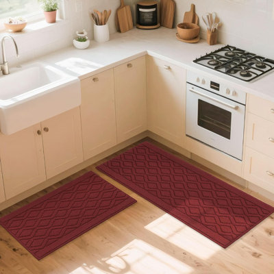 Ensemble de 2 tapis de cuisine lavables (20 po x 30 po + 20 po x 48 po)