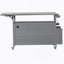 Îlot de cuisine pliable pour l'extérieur avec roulettes verrouillables, rangement et porte-serviettes pour la cuisson sur le patio, gris-1397328616