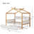 Full Size Wooden House Bed With Twin Trundle And Built-In Bookshelf Storage For Kids Or Guests
