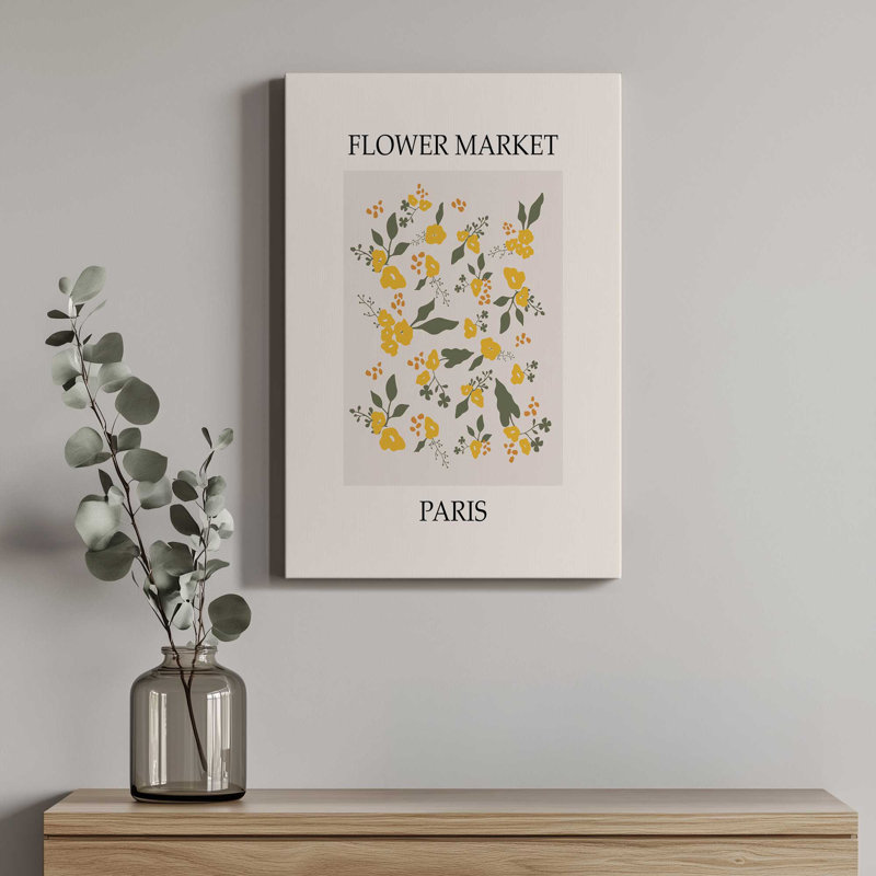 «Flower Market Yellow Flowers» par Garima Dhawan, reproduction d'art sur toile, H 40 po x l 30 po, Toile tendue