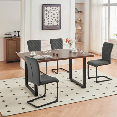 Culain Modern Velvet Upholstered Cantilever Dining Chair