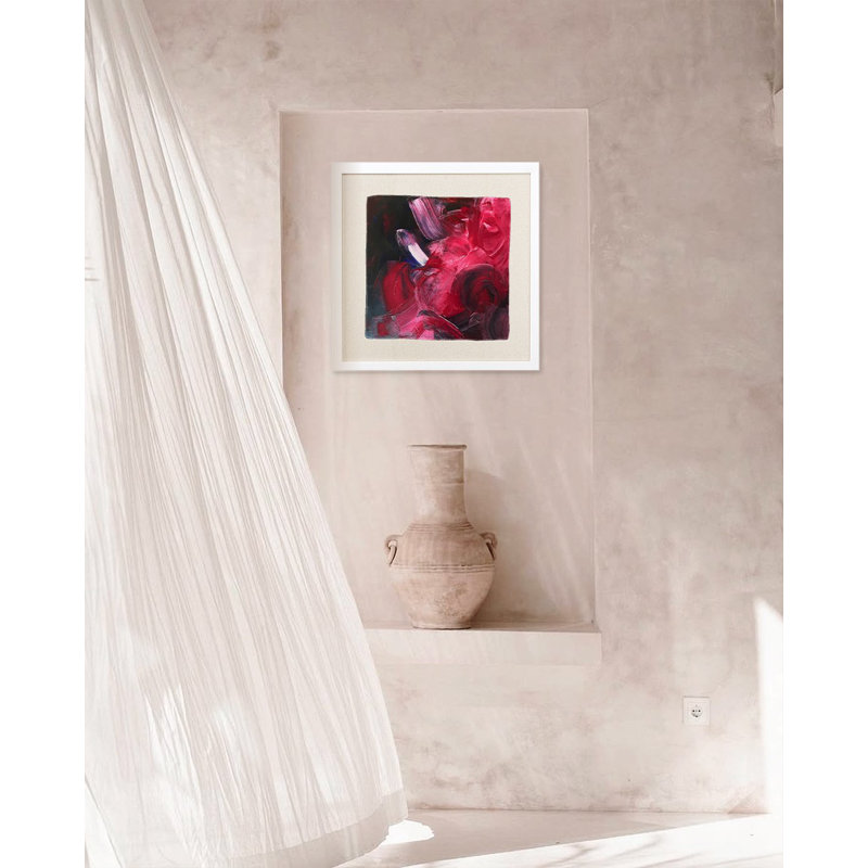 Limited Edition 12 x 12 in. "Mouth Wide Open" Framed Silk Scarf by Fanyu Lin