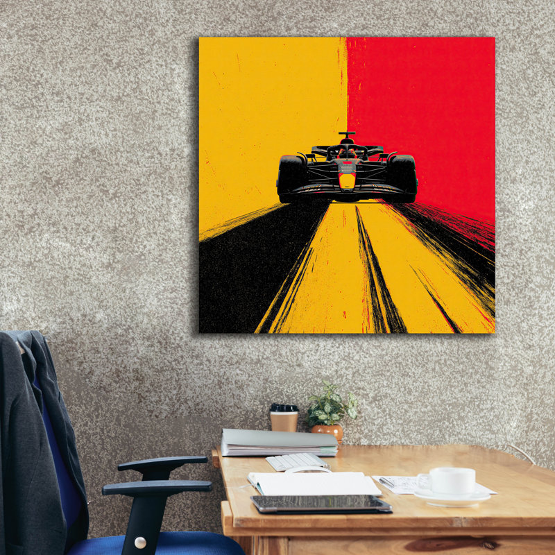  «Racing In Belgium» par Rich Monet, art mural sur toile, 37 po x 37 po