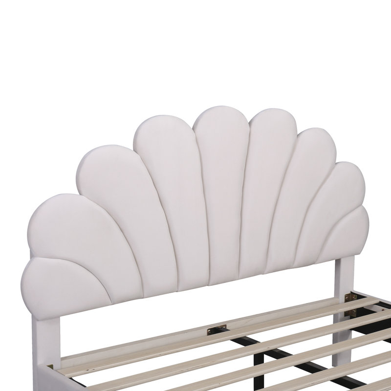 Penngrove Upholstered Bed, European Double (140 x 200cm), Beige
