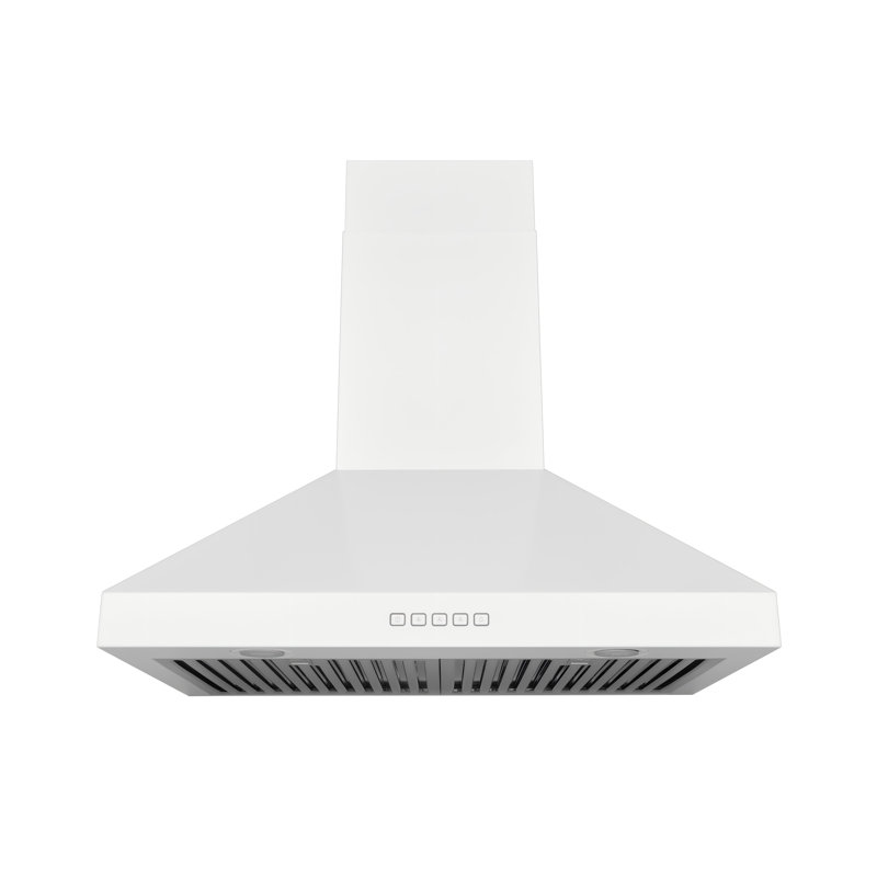 Hotte murale convertible, Blanc mat, 44" H x 30" W x 19" D