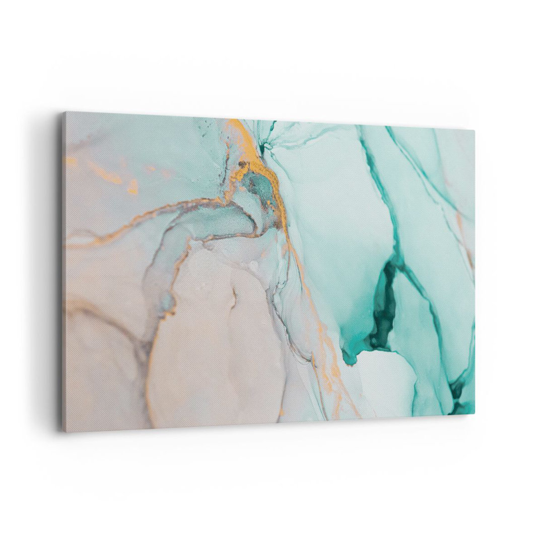 Leinwandbild Marble Abstraction Turquoise