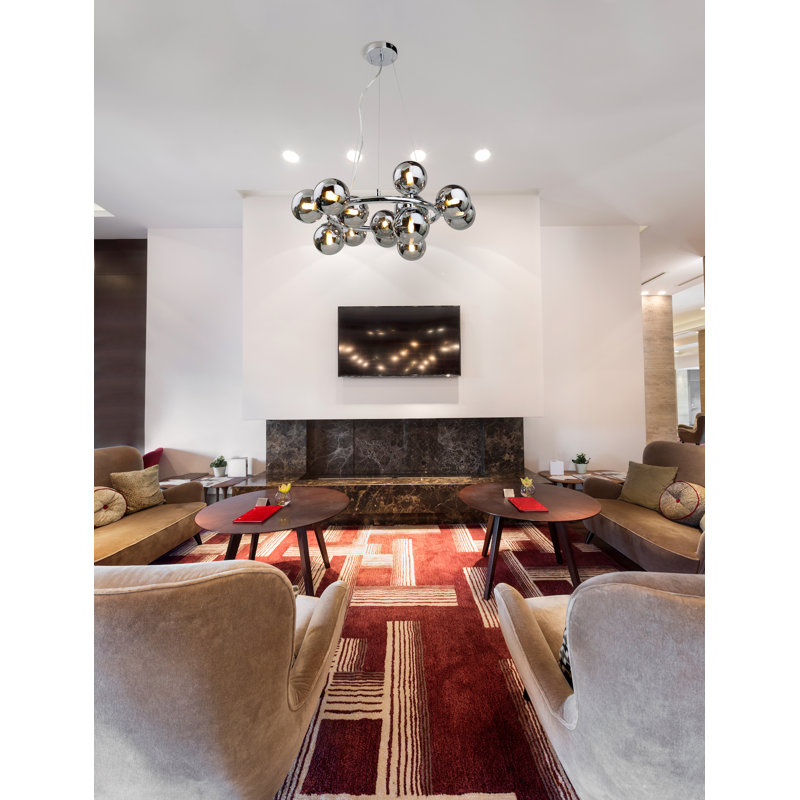 Broadus 15 - Light Cluster Pendant, Chrome, Smoke