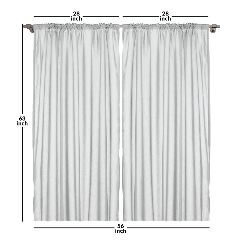 Blue and Salmon Floral Pattern Room Darkening Curtain Panel Pair