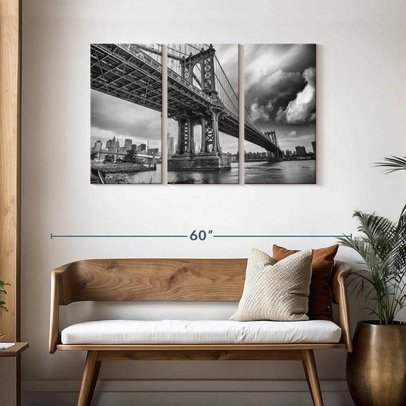 Lilie BW Manhattan Bridge, H 28 po x l 45 po