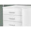 Classeur de bureau avec roulettes, esthétique moderne, blanc, glissières de tiroir lisses pour une installation productive, armoire blanche, 3 espaces de rangement fonctionnels