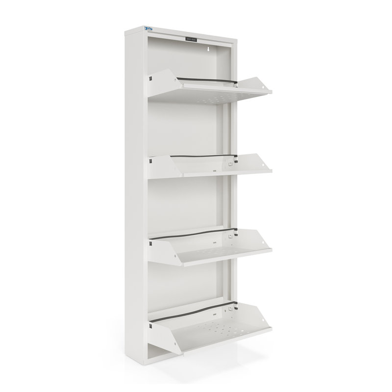 8 Pair Shoe Storage Cabinet, White