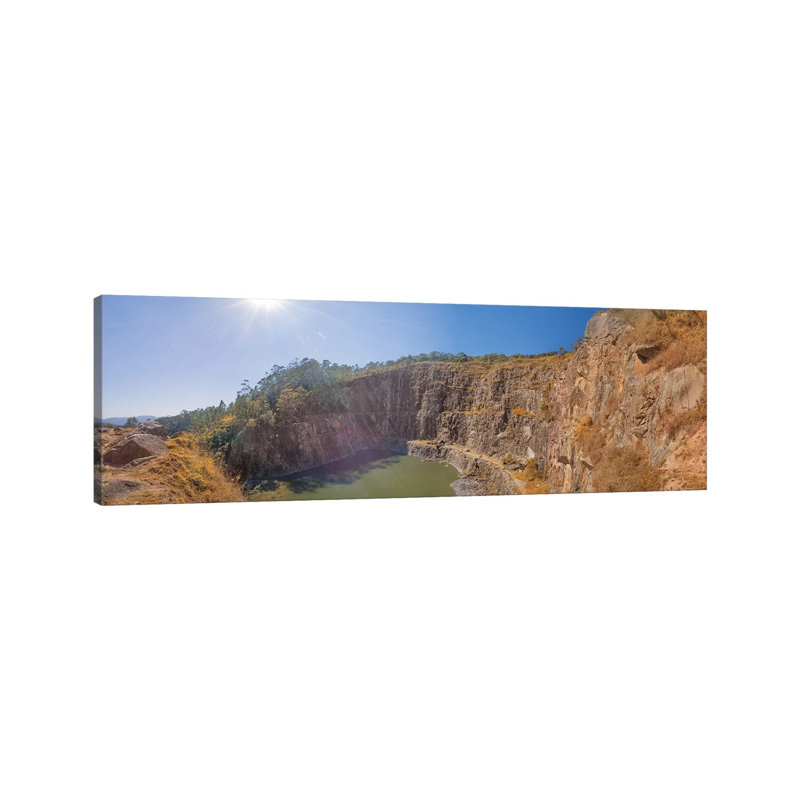 Mountain Landscape With Lake And Blue Sky by Glauco Meneghelli - Wrapped Canvas Panoramic Print, 182.88 cm H x 60.96 cm W